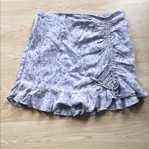 Hollister Purple Wrap Mini Skirt with Ruched Ruffles